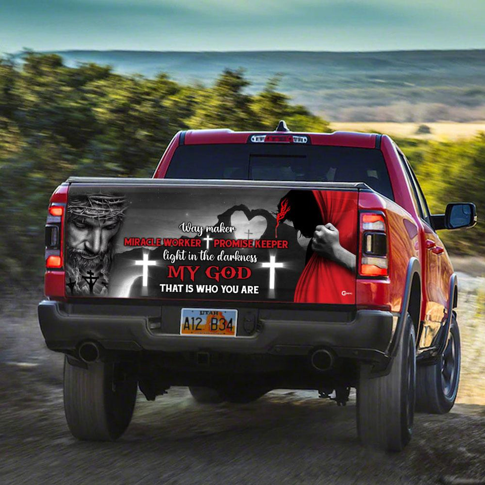 Way Maker Miracle Worker Jesus Chrico truck Tailgate Decal Sticker Wrap Tailgate Wrap Decals For Trucks