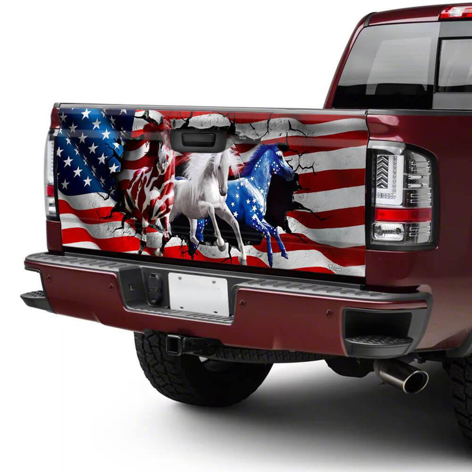 Horse American Patrico truck Tailgate Decal Sticker Wrap Tailgate Wrap Decals For Trucks