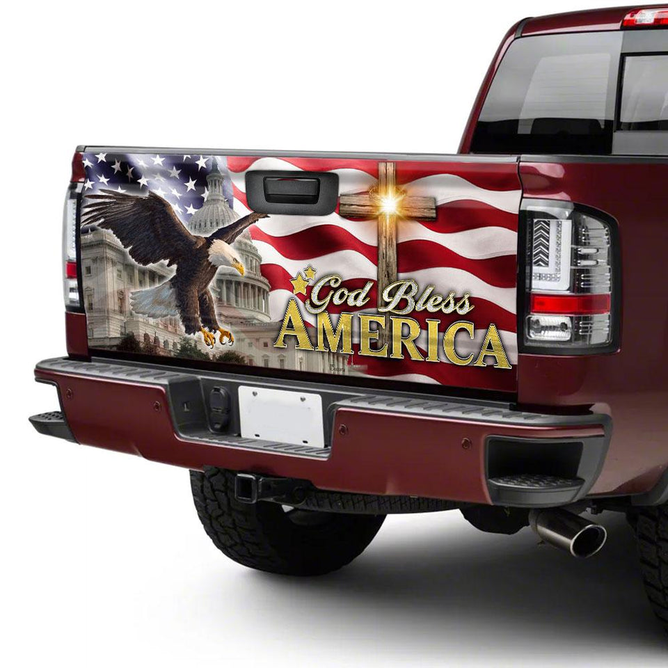 God Bless American truck Tailgate Decal Sticker Wrap Tailgate Wrap Decals For Trucks