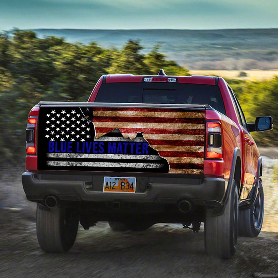 Blue Lives Matttruck Tailgate Decal Sticker Wrap Tailgate Wrap Decals For Trucks