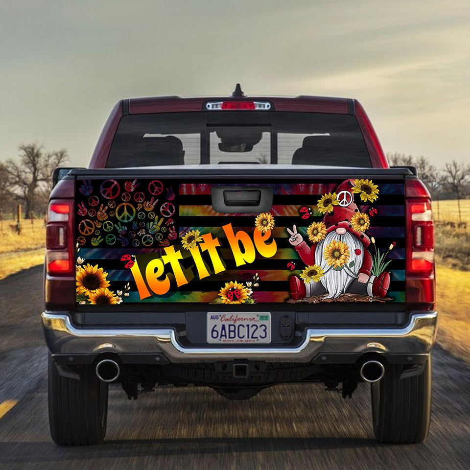 Gnome Happy Peace truck Tailgate Decal Sticker Wrap Let It Be Tailgate Wrap Decals For Trucks