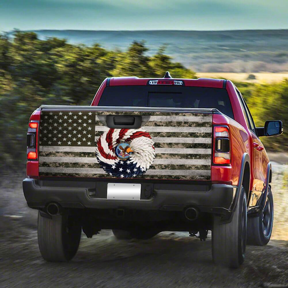 United States Veteran Eagle Wreath Truck Tailgate Decal Sticker Wrap Tailgate Wrap Decals For Trucks