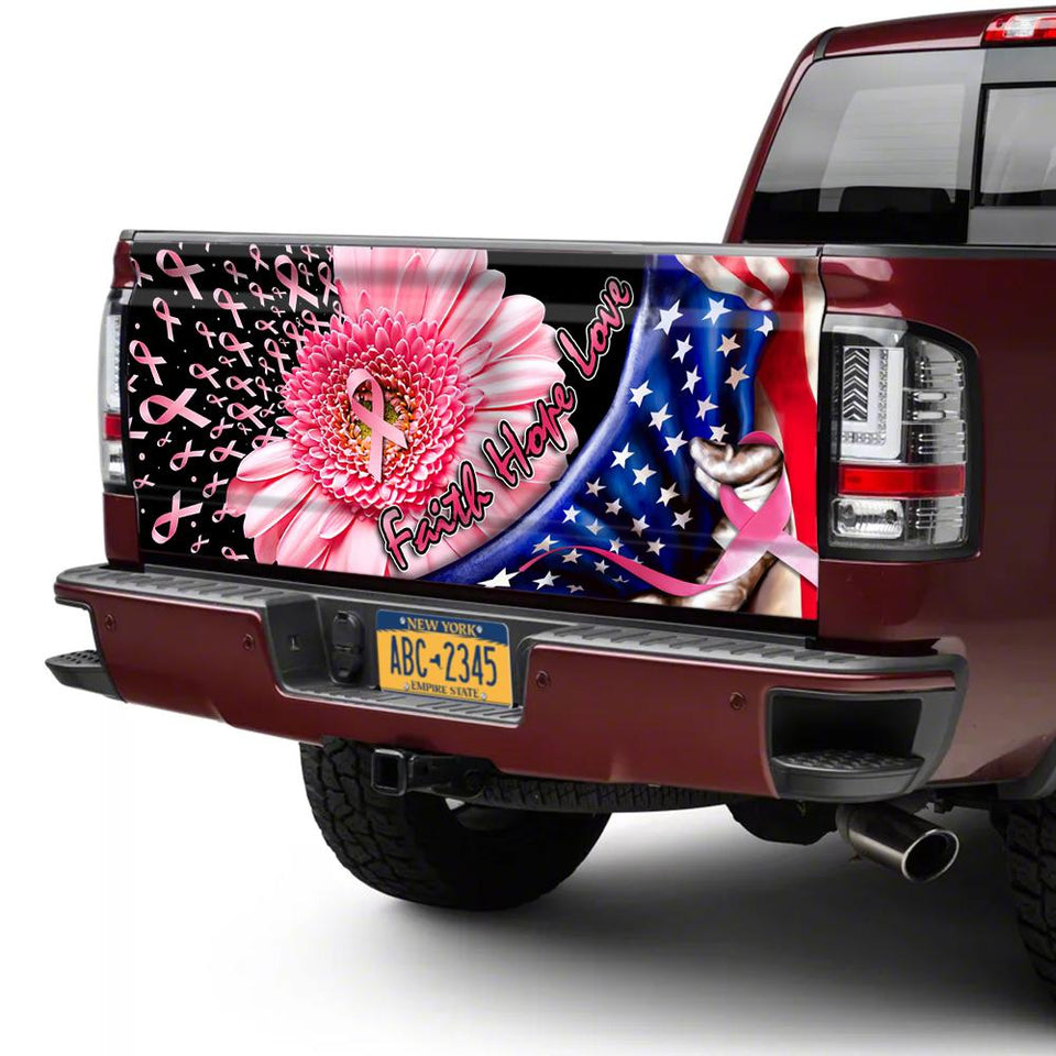 Breast Canctruck Tailgate Decal Sticker Wrap Faith Hope Love Tailgate Wrap Decals For Trucks
