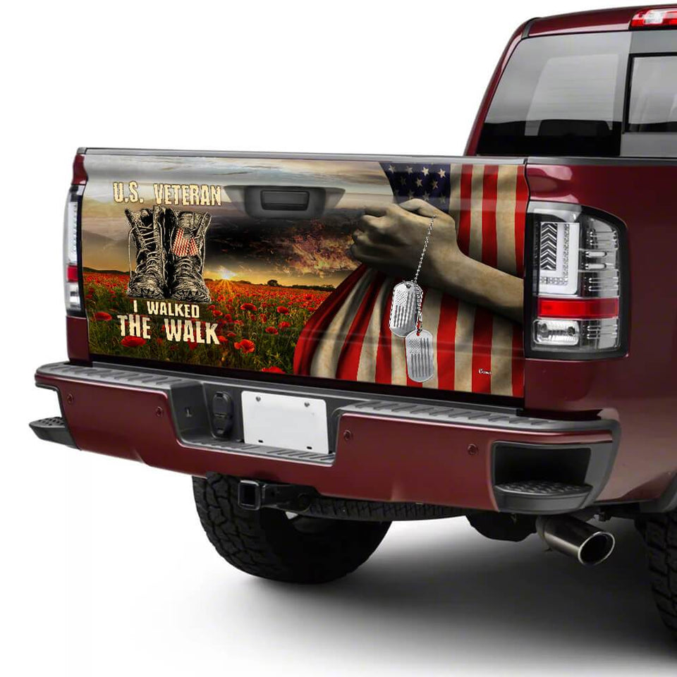U.s. Veteran I Walked The Walk truck Tailgate Decal Sticker Wrap Tailgate Wrap Decals For Trucks