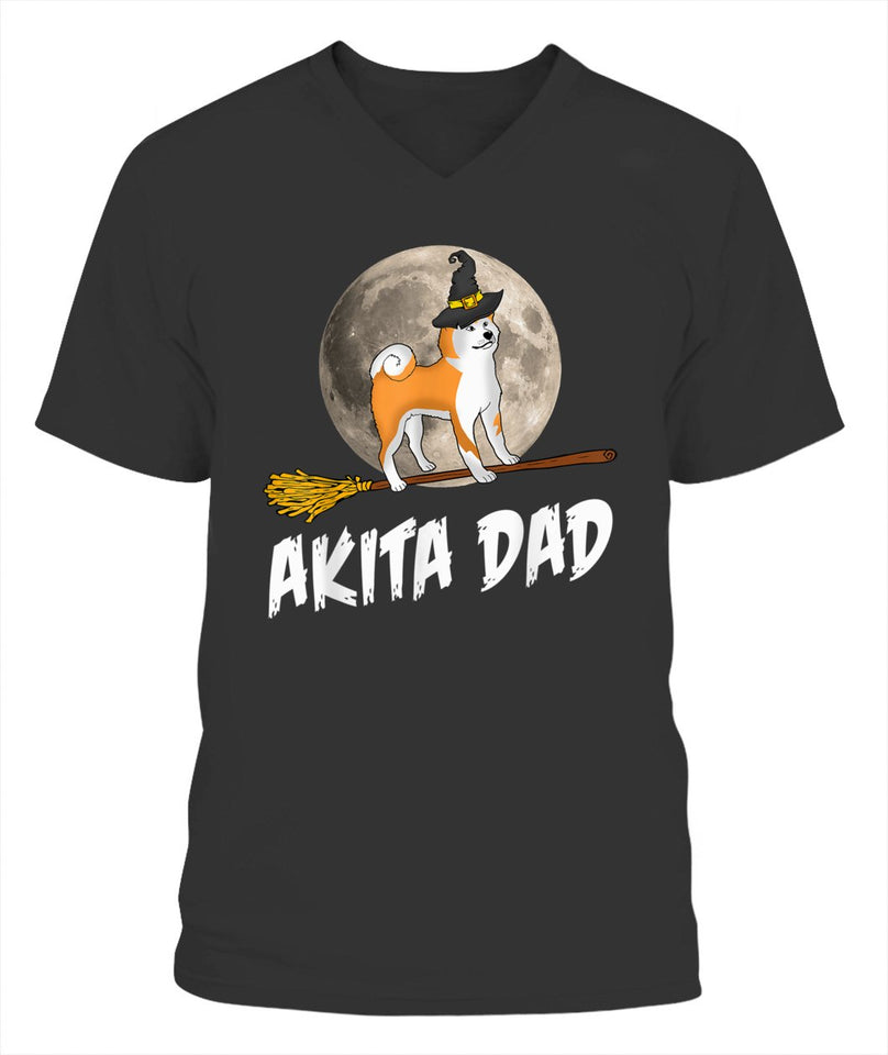 Akita Dad Funny Halloween Couple Matching T Shirt D1035
