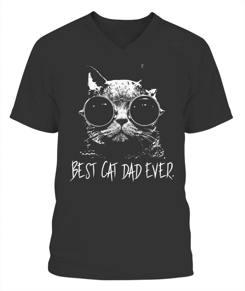 Best Cat Dad Ever Vintage Retro Cat Father Gift Men Tshirt