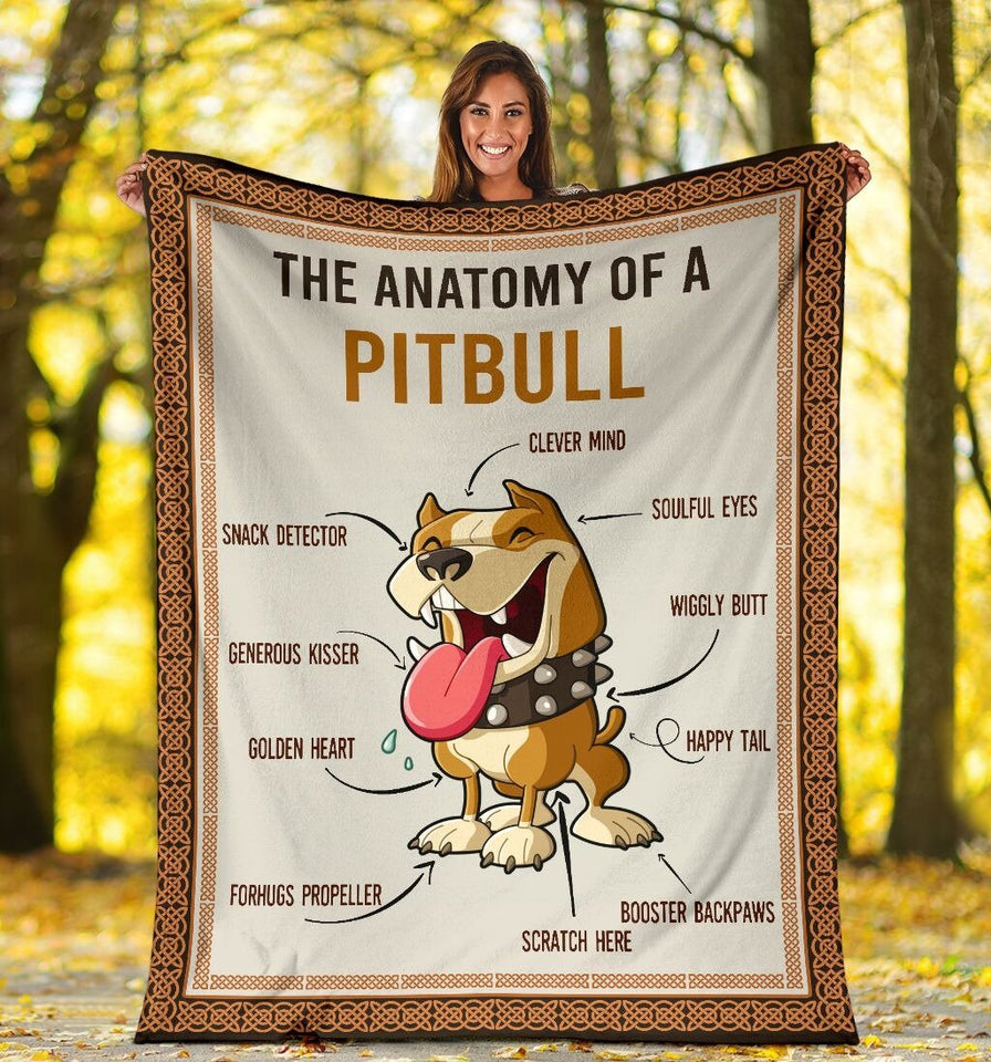 ANATOMY OF PITBULL DOG - BLANKET