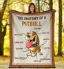 ANATOMY OF PITBULL DOG - BLANKET