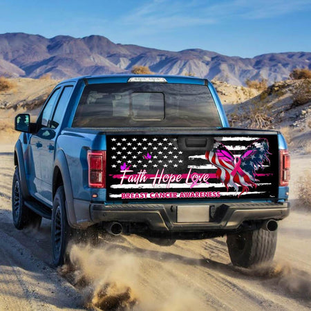 Breat Cancer Awareness truck Tailgate Decal Sticker Wrap Tailgate Wrap Decals For Trucks