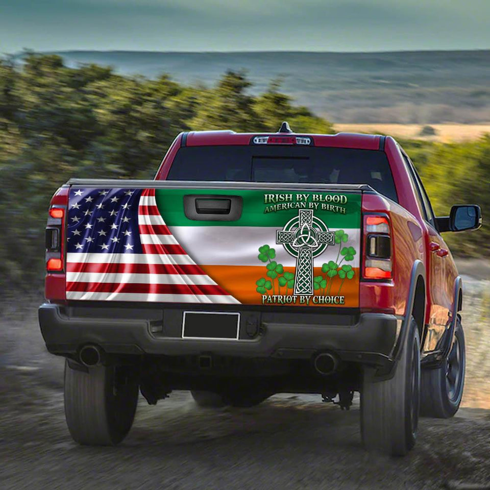 Irish American Patrico truck Tailgate Decal Sticker Wrap Irish By Blood American By Birth Patriot By Choice Tailgate Wrap Decals For Trucks
