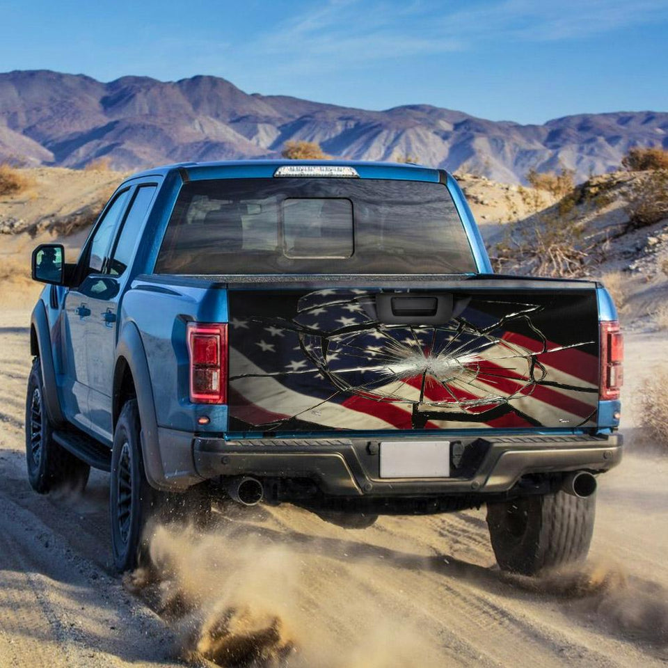 U.s Flag Breaking Tailgate Graphic truck Tailgate Decal Sticker Wrap Tailgate Wrap Decals For Trucks