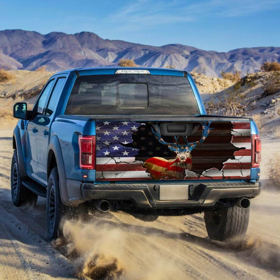 Deer Graphic American truck Tailgate Decal Sticker Wrap Tailgate Wrap Decals For Trucks