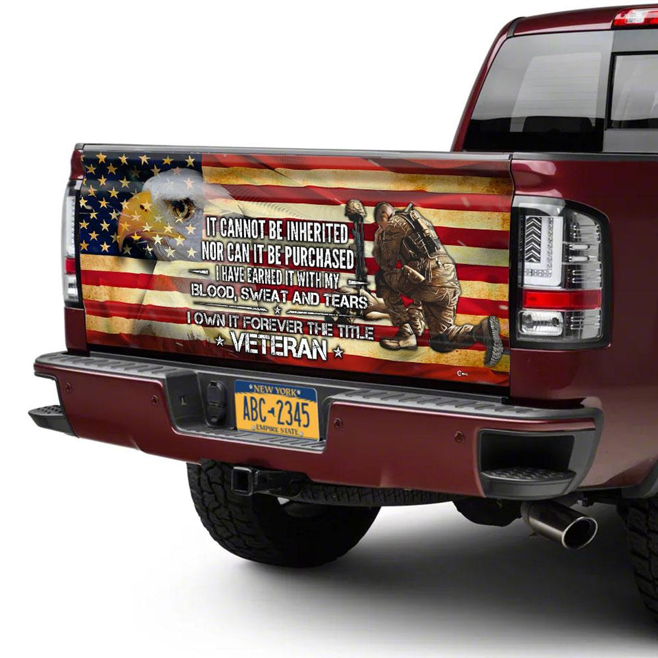 Forever The Title Veterans truck Tailgate Decal Sticker Wrap Veteran Day Veteran Gifts Veteran Decoration Idea Tailgate Wrap Decals For Trucks