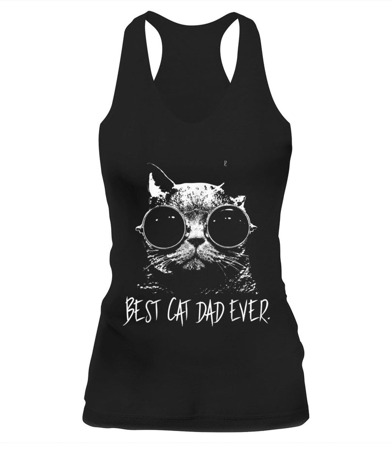 Best Cat Dad Ever Vintage Retro Cat Father Gift Men Tshirt