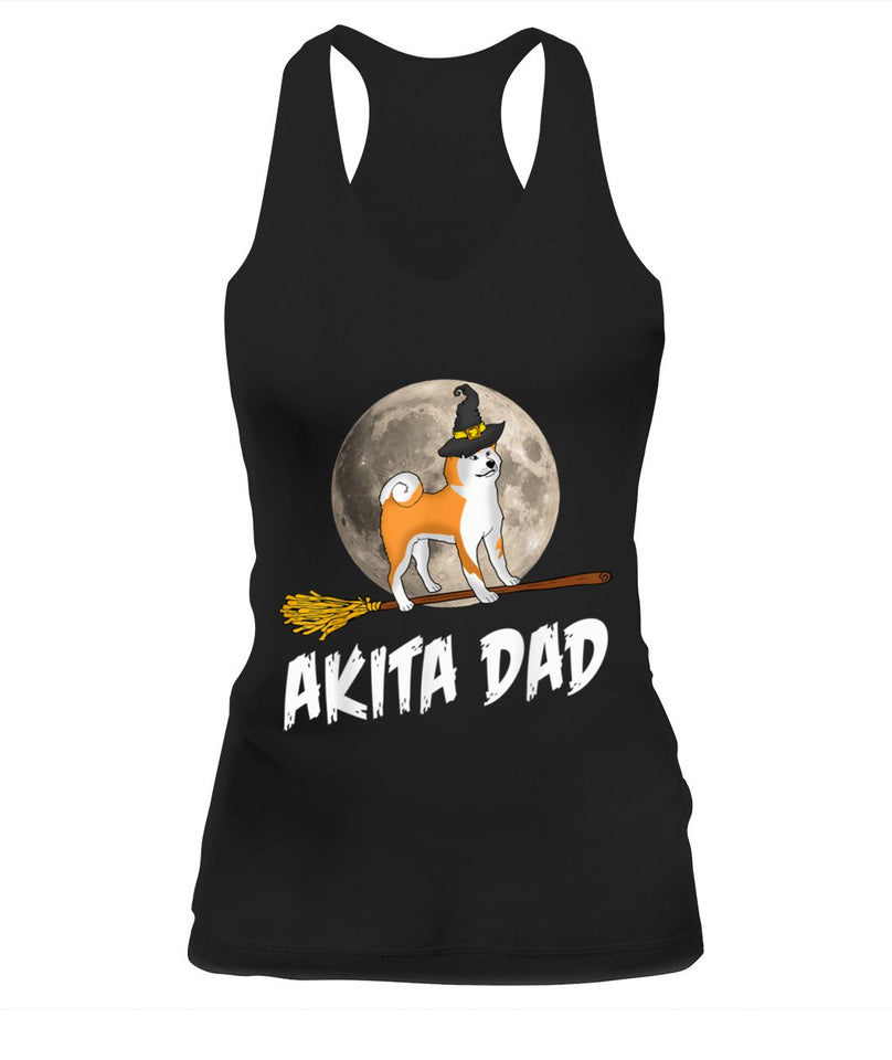 Akita Dad Funny Halloween Couple Matching T Shirt D1035