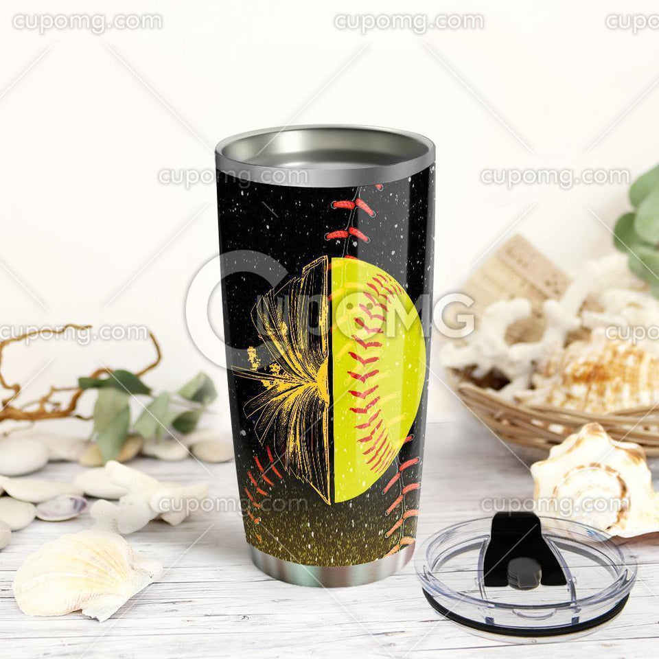 A Girl Who Loved Softball And Books Tumbler 20oz DBX1748