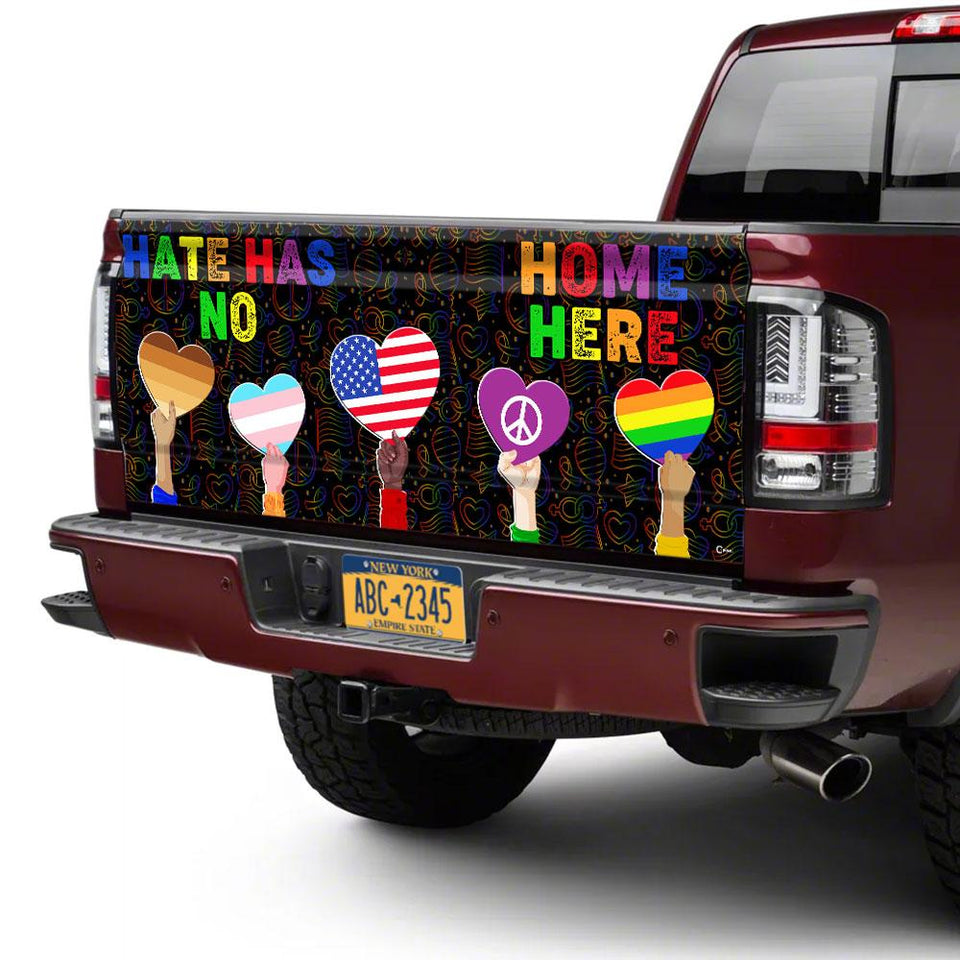 Hate Has No Home Here truck Tailgate Decal Sticker Wrap Tailgate Wrap Decals For Trucks