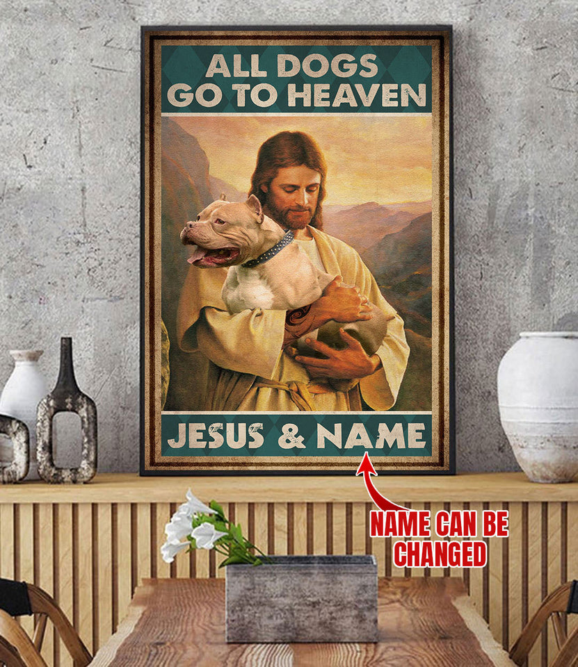 Pitbull And Jesus Customized Poster - Faith / Religious Poster for everyday home decor and personal use