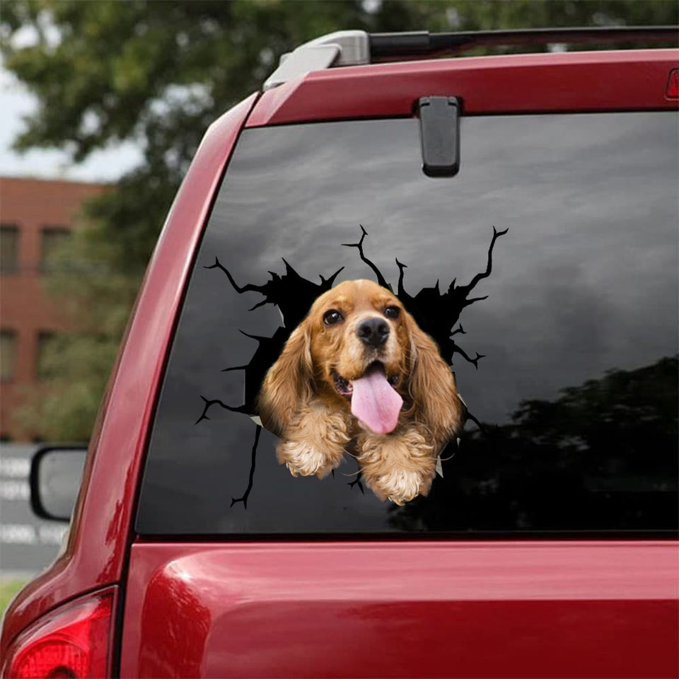 [bh0320-snf-lad]-cocker-spaniel-crack-car-sticker-dogs-lover