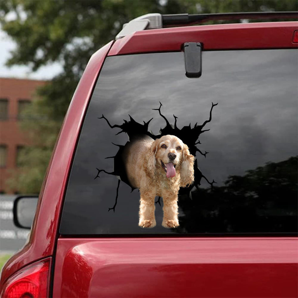 [bh0321-snf-lad]-cocker-spaniel-crack-car-sticker-dogs-lover