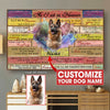 German Shepherd Customized Poster Dogs Lover - Dog Lovers Poster for everyday home decor and personal use
