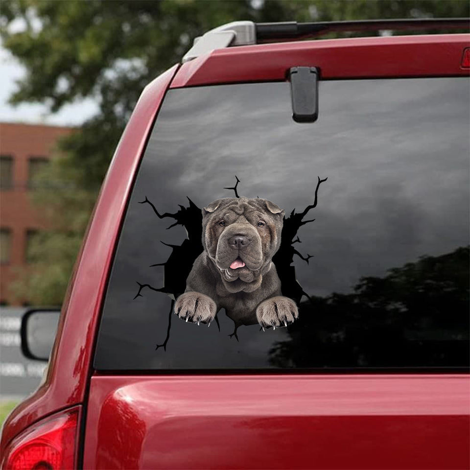 Shar-pei Crack Sticker Ideas Corny Jokes Custom Wall Decal Stuffer Ideas For Women - Dog Lovers die-cut waterproof vinyl sticker decal