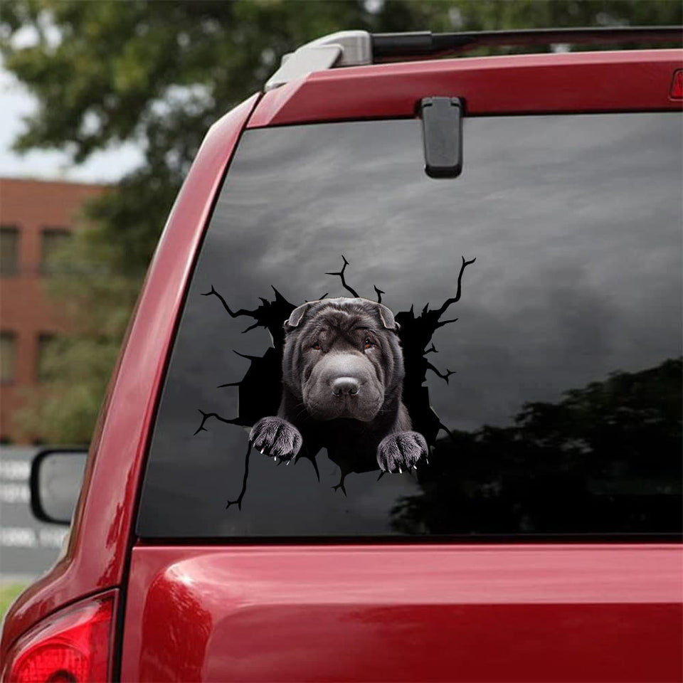 Shar-pei Crack Decal Sticker Car Likeable Magnetic Stickers Gifts For Grandma - Dog Lovers die-cut waterproof vinyl sticker decal