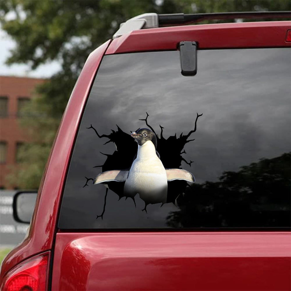 Penguin Crack Dad Decal Cool Car Sticker Graduation Gifts For Her - Wildlife & Nature die-cut waterproof vinyl sticker decal