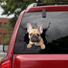 French Bulldog Crack Car Decal Custom Funny Memes Stickers Father's Day Gift Ideas - Dog Lovers die-cut waterproof vinyl sticker decal