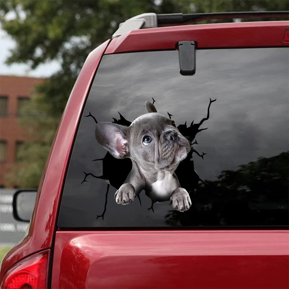 [bh0435-snf-tnt]-french-bulldog-crack-car-sticker-dogs-lover