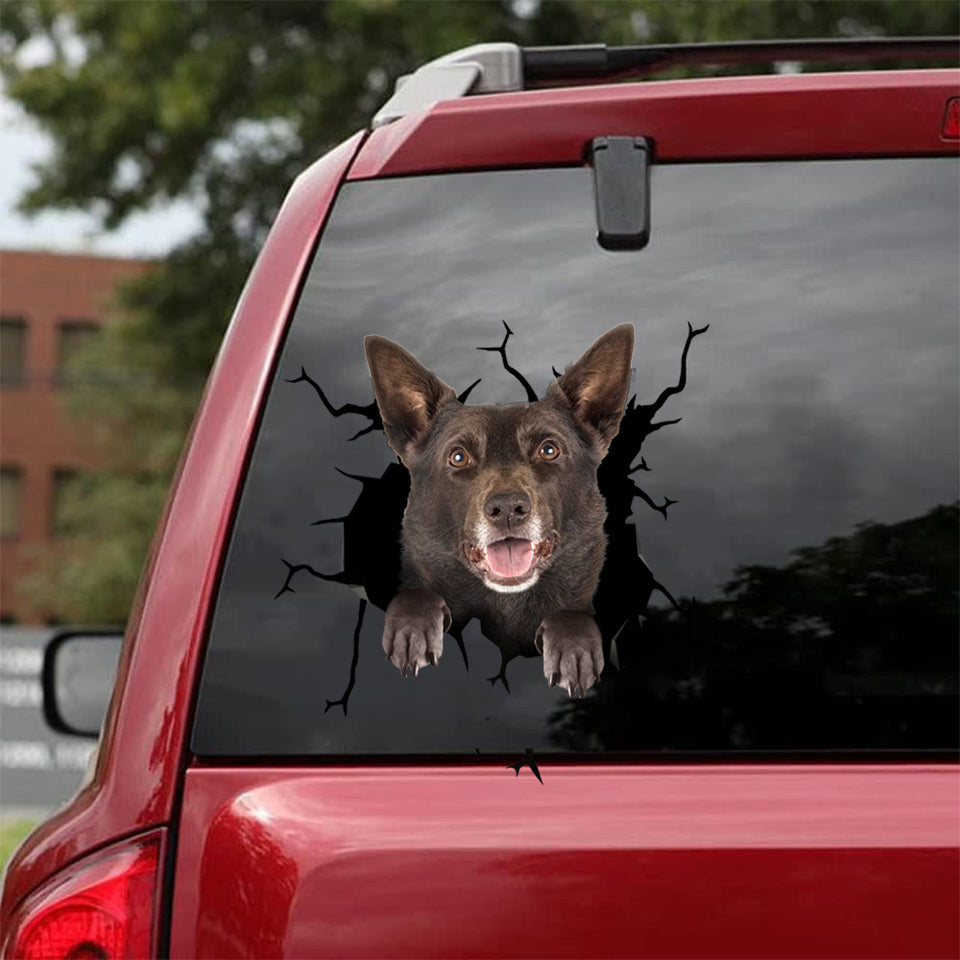 Australian Kelpie Crack Decal Sticker Car Funny Pictures Clear Sticker Paper Couple Gift Ideas - General die-cut waterproof vinyl sticker decal