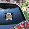 Shih Tzu Crack Decal Sticker Car Humor Waterproof Labels For Bottles Photo Gifts
