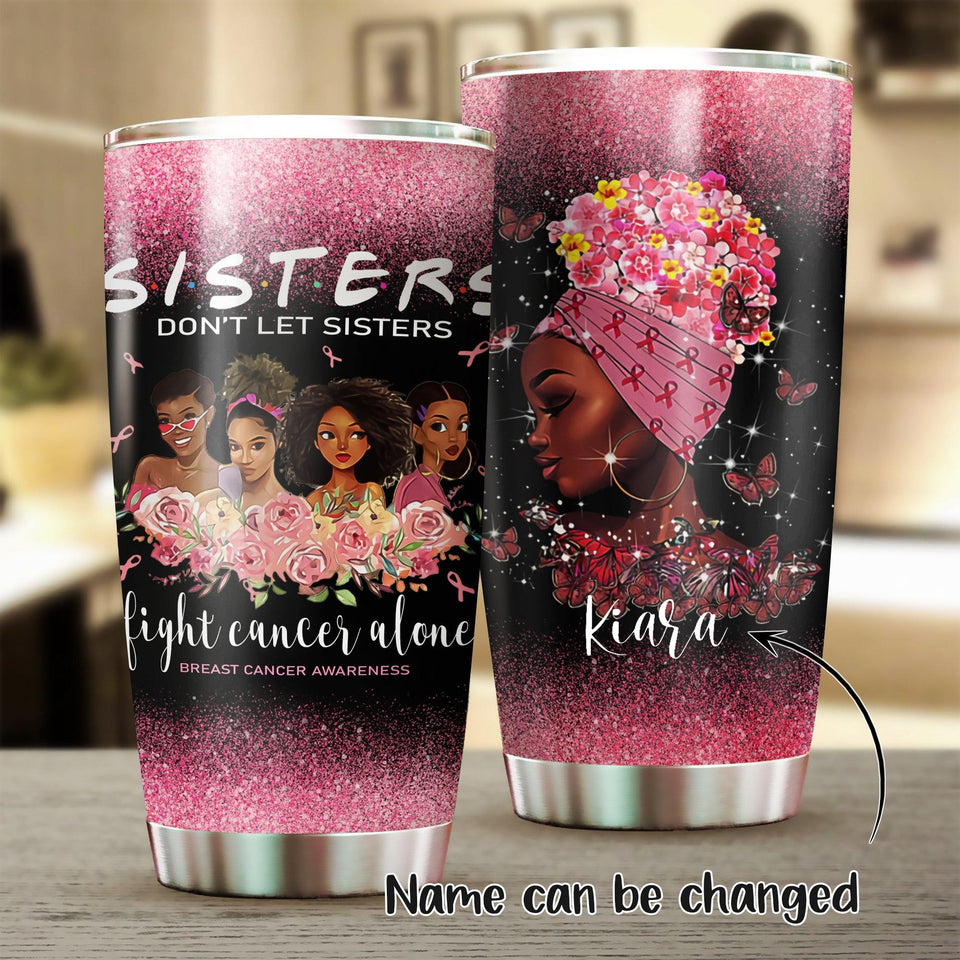 Breast cancer tumbler - Camellia Print