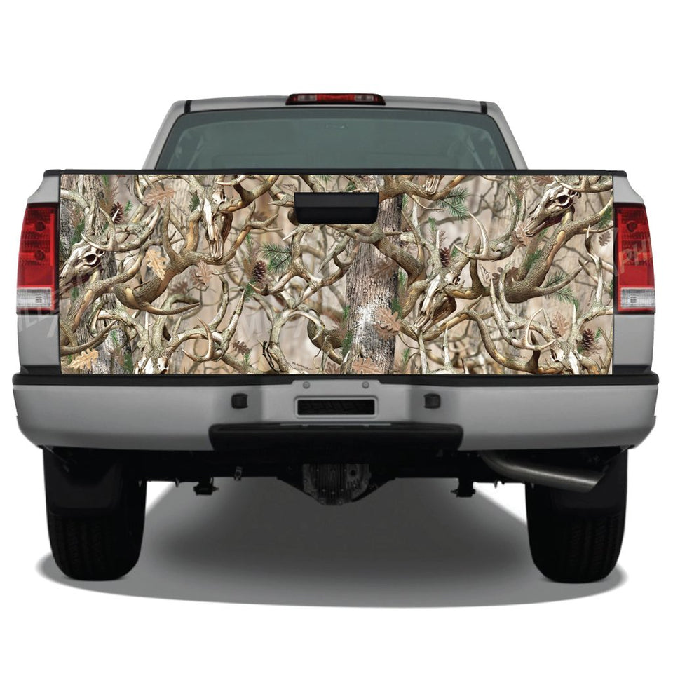 Camo "obliteration Buck Skull" Tailgate Wrap Tailgate Wrap Sticker Decals For Trucks