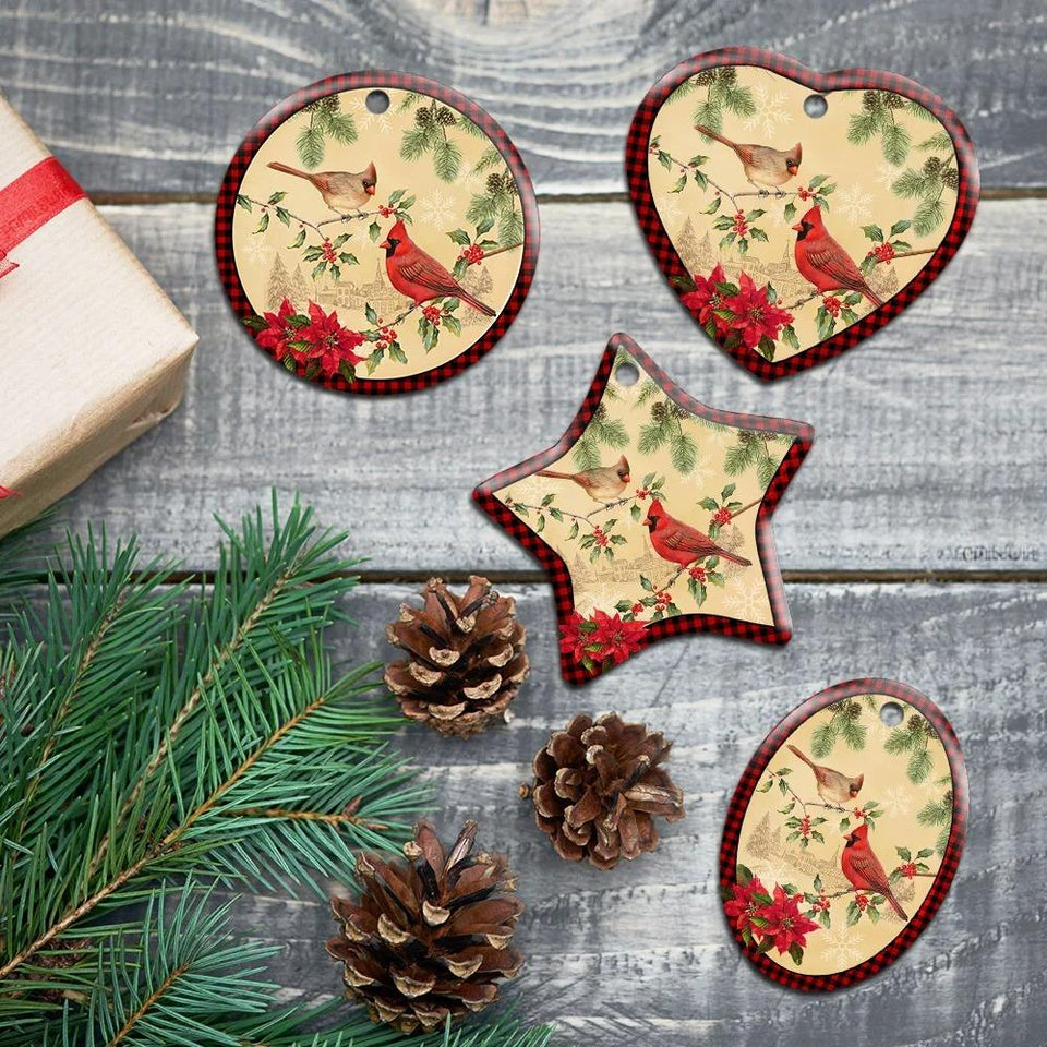 Cardinal Ceramic Ornament Christmas Home Decor