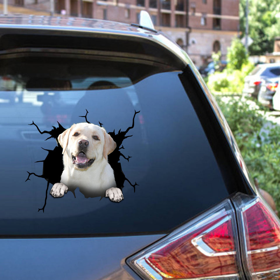 Labrador Crack Sticker Chart Likeable Custom Decals 20th Anniversary Gift - Dog Lovers die-cut waterproof vinyl sticker decal