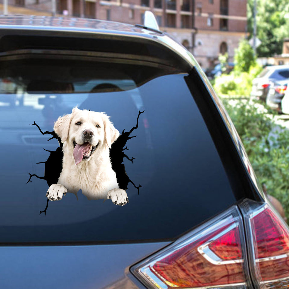 Golden Retriever Crack Sticker Sheets Cool Thank You Stickers Graduation Gifts For Her - Dog Lovers die-cut waterproof vinyl sticker decal