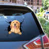 Golden Retriever Crack Stickers For Water Bottle Funny Memes Sticker Designs Gifts For Women - Dog Lovers die-cut waterproof vinyl sticker decal