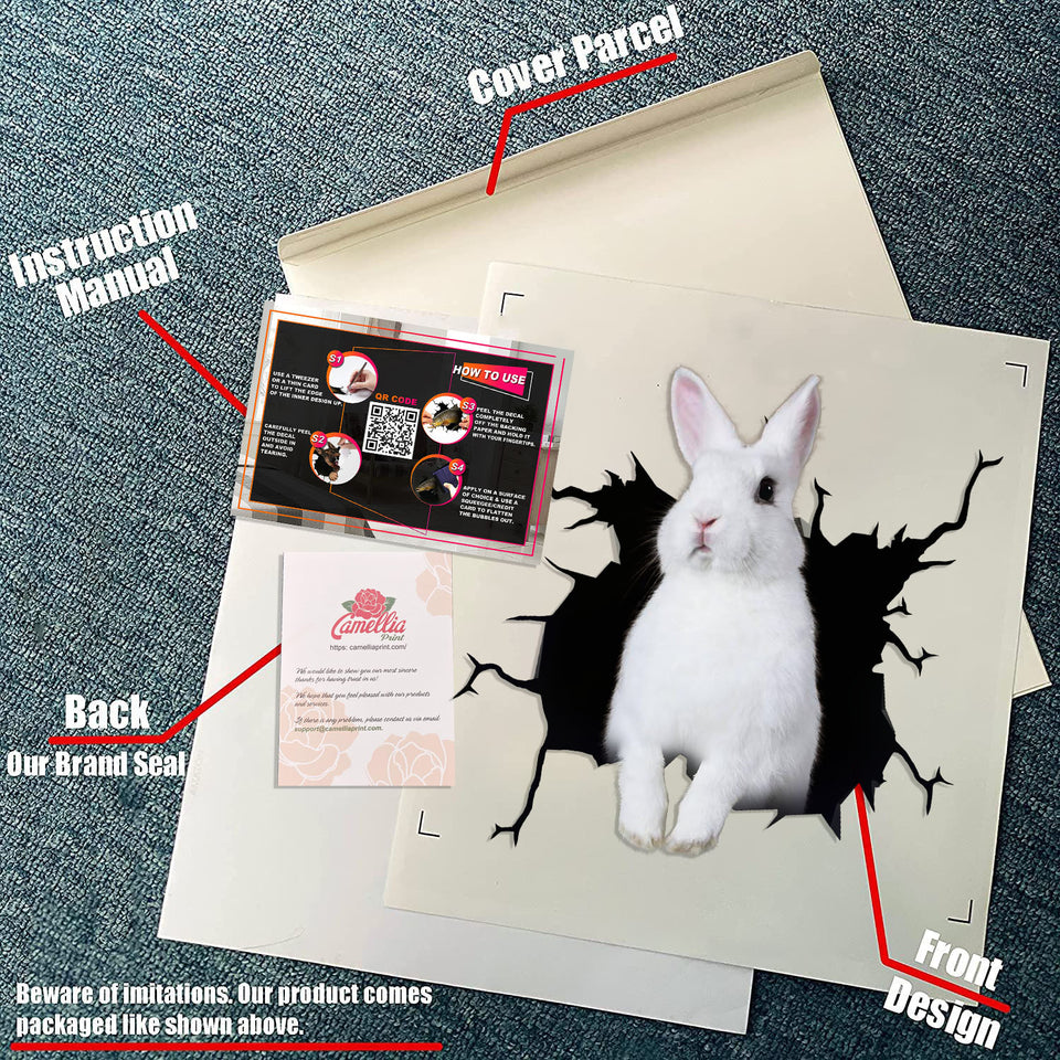 Rabbit Crack Decals Funny Birthday Memes Decals Stickers Christmas Gift Ideas For Him - durable UV resistant bumper and tumbler decal detail