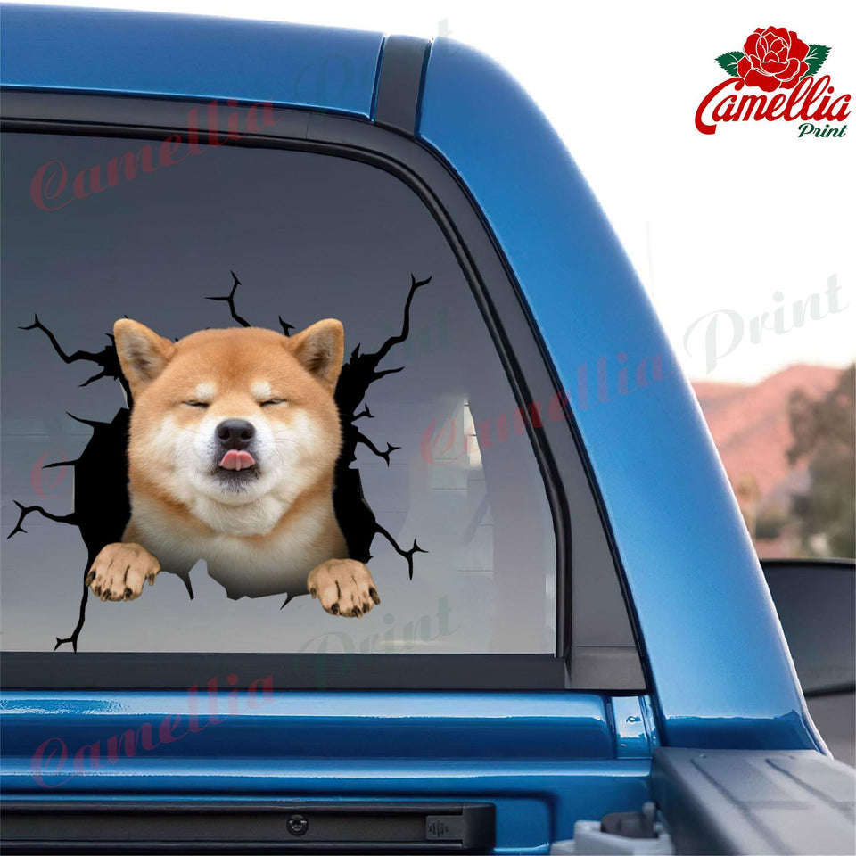 Shiba Inu Crack Decal Window Wiper Funny Small Stickers Gifts For Couples - Dog Lovers die-cut waterproof vinyl sticker decal