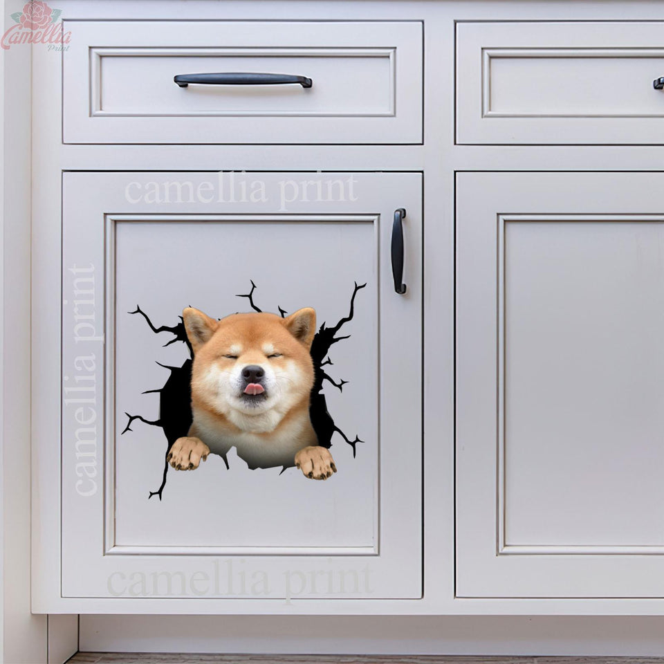 Shiba Inu Crack Decal Window Wiper Funny Small Stickers Gifts For Couples - premium outdoor waterproof vinyl decal close-up