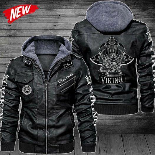 Viking 03 Leather Jacket LJ1005 - Camellia Print
