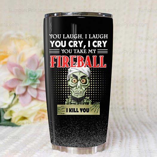 Fireball Achemed Skull Tumbler Cup TC1405 - Camellia Print