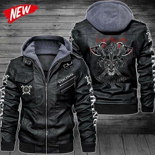 Viking 02 Leather Jacket LJ1004 - Camellia Print