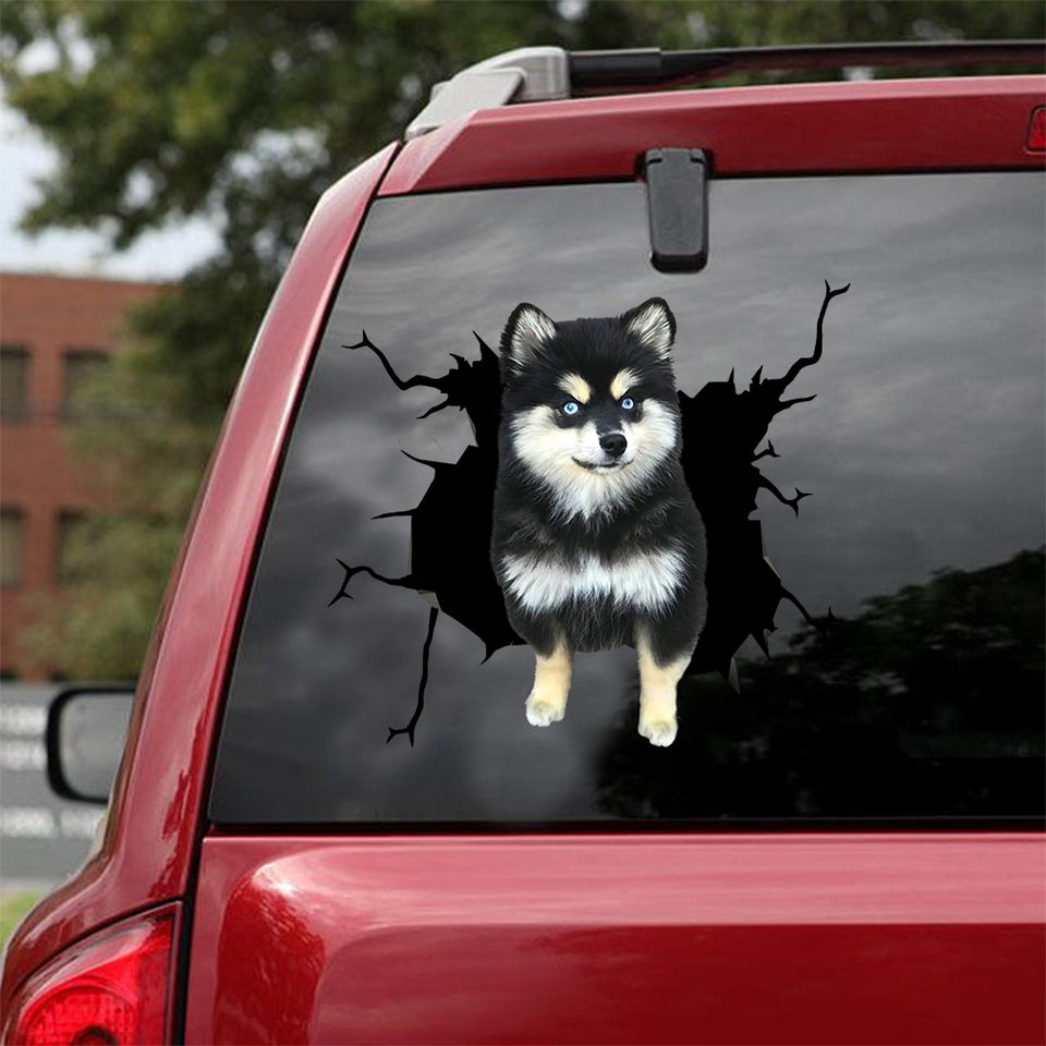 Pomsky Crack Head Decal Funny Pictures Making Stickers With Decals Fathers Day Gifts 2021 - General die-cut waterproof vinyl sticker decal