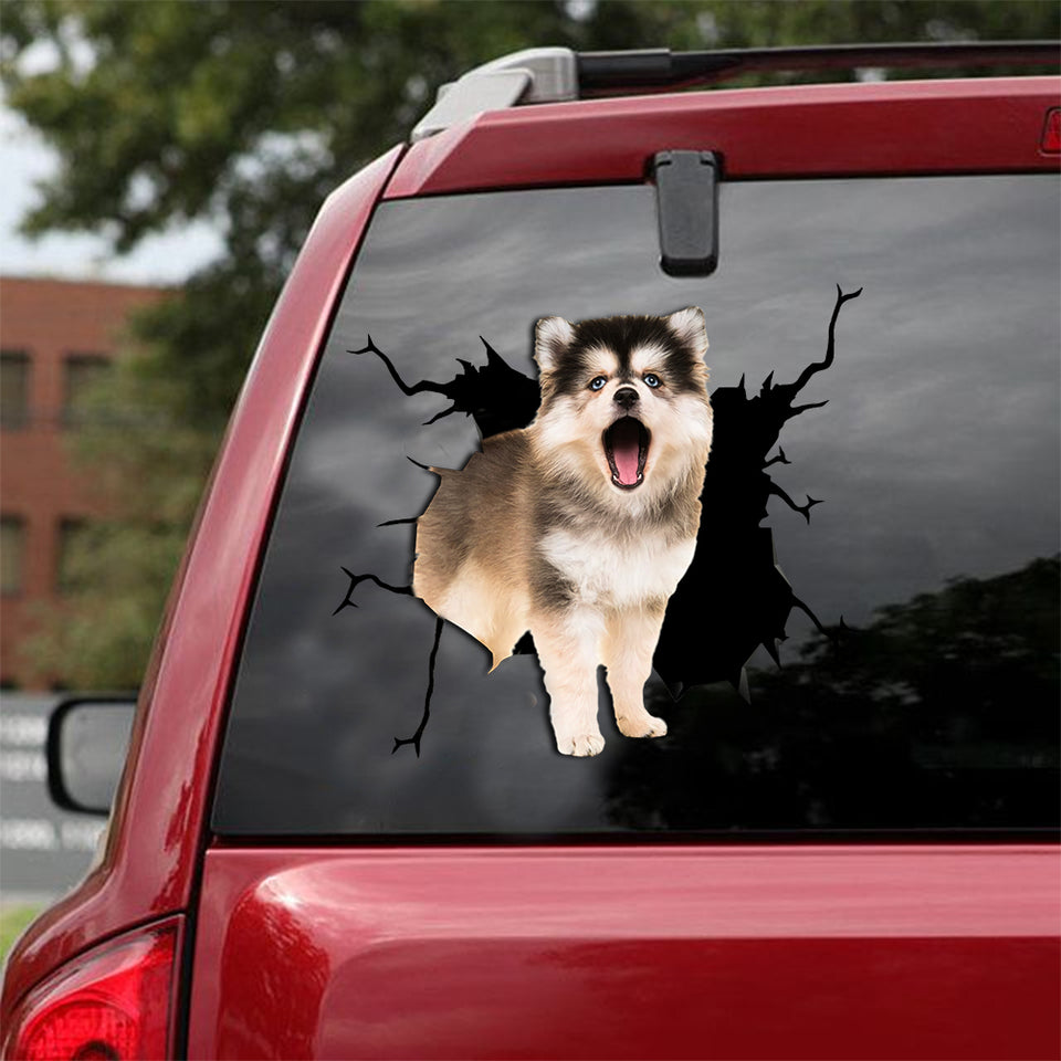 Pomsky Crack Decal For Boat Cute A Die Cut Stickers Gifts For Teens - General die-cut waterproof vinyl sticker decal