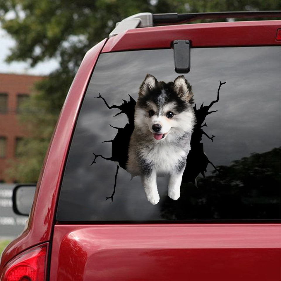 Pomsky Crack Sticker Car Lovely Window Decals For Business 21st Birthday Gifts - General die-cut waterproof vinyl sticker decal
