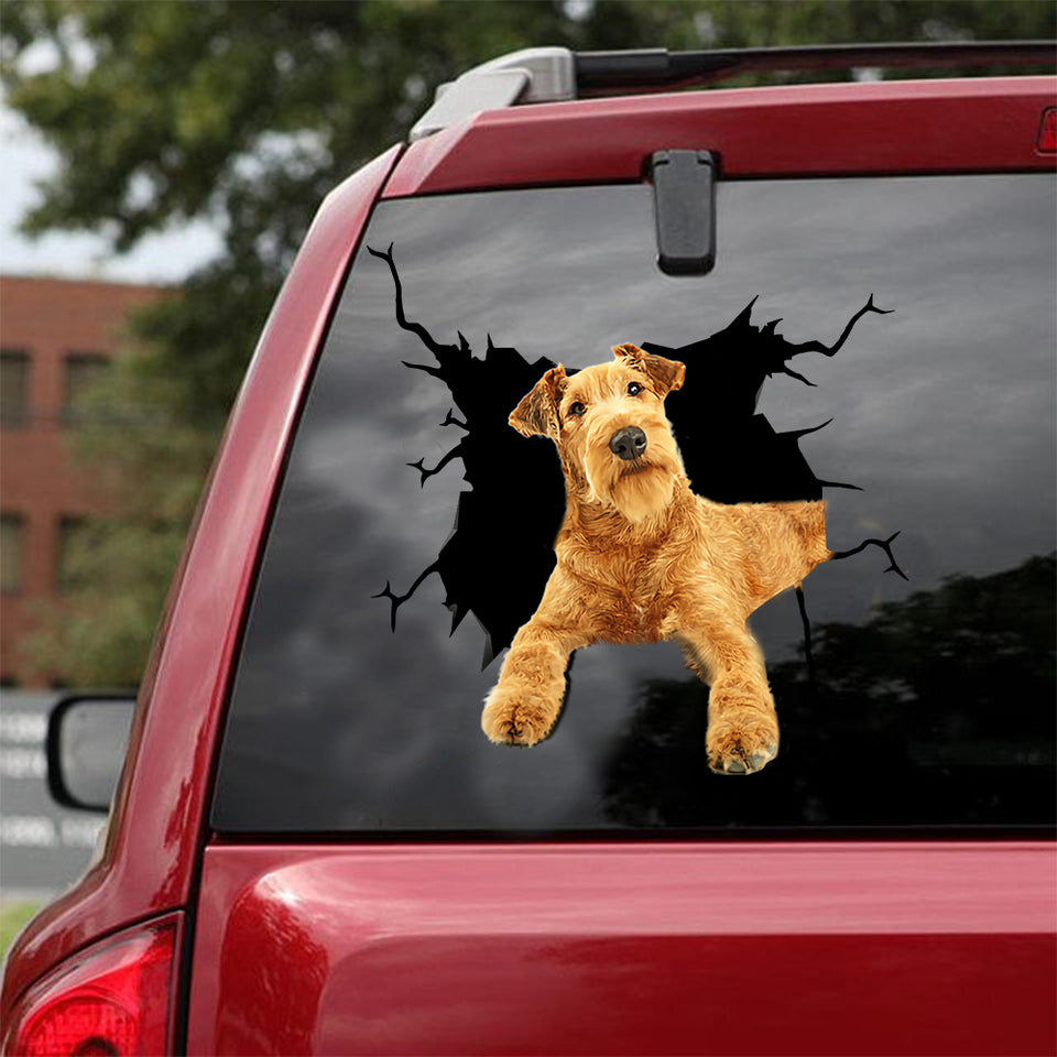 Irish Terrier Crack Sticker Pack Lovable Custom Decal Stickers Father's Day Gifts 2021 - Dog Lovers die-cut waterproof vinyl sticker decal