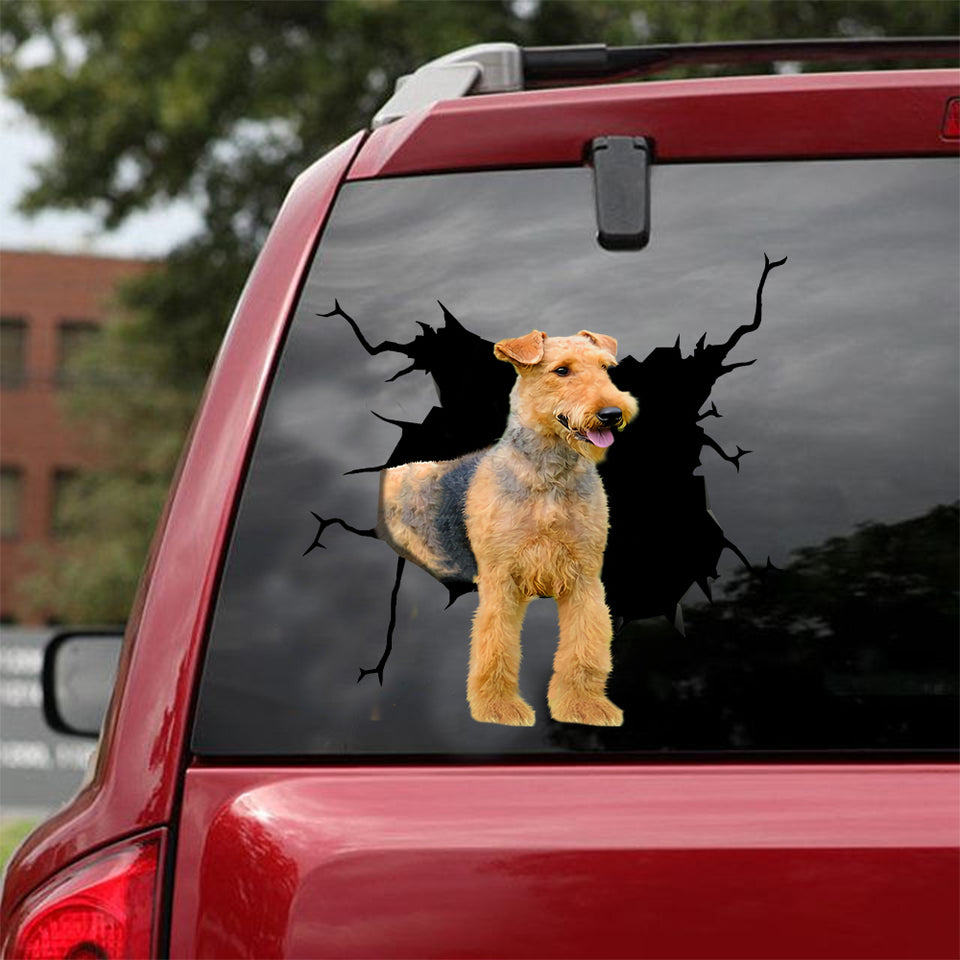Irish Terrier Crack Sticker Door Humor Stickers Gifts For Wine Lovers - Dog Lovers die-cut waterproof vinyl sticker decal