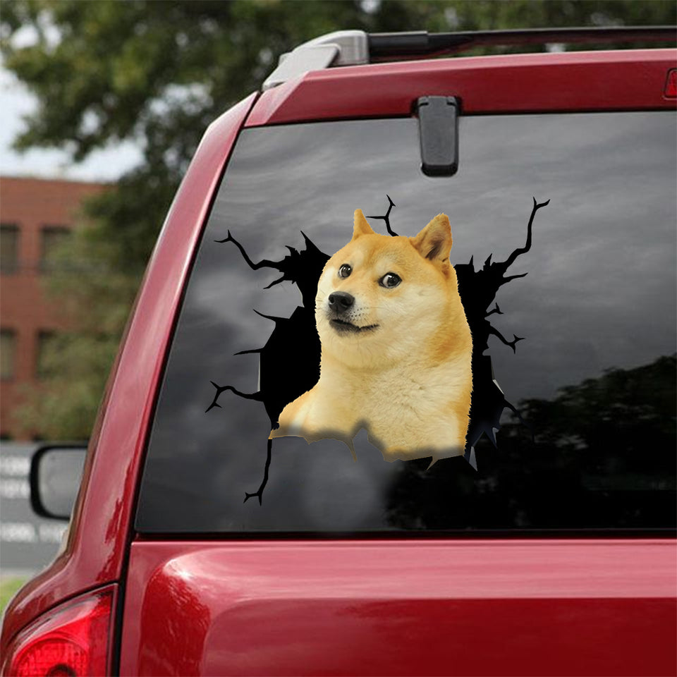 Doge Crack Sticker Door Funny Dot Stickers Bridal Shower Gifts - General die-cut waterproof vinyl sticker decal